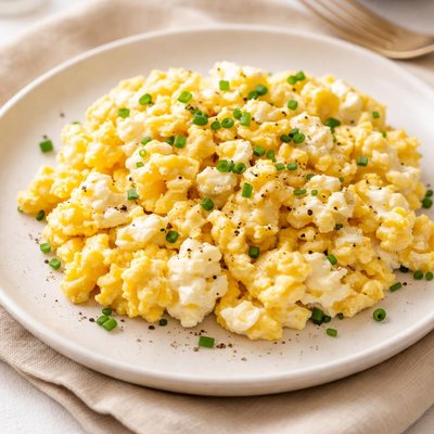 Scrambled eggs cottage cheese