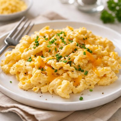 Scrambled eggs with cheese