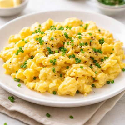 Scrambled eggs with chives