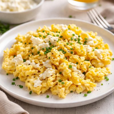 Scrambled eggs with cottage cheese