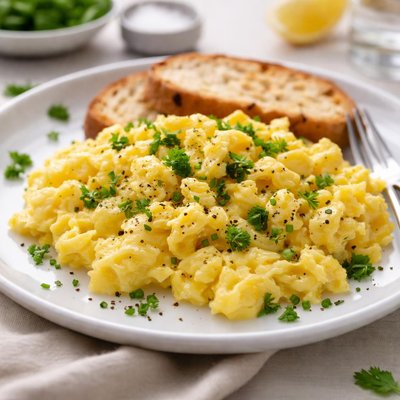 Scrambled eggs with herbs