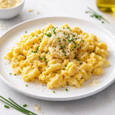 Scrambled eggs with parmesan