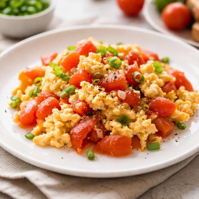 Scrambled eggs with tomato