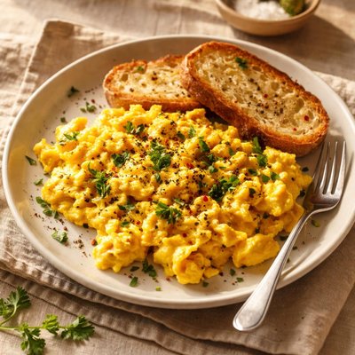 Scrambled eggs with turmeric