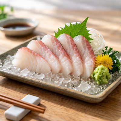Sea bass sashimi