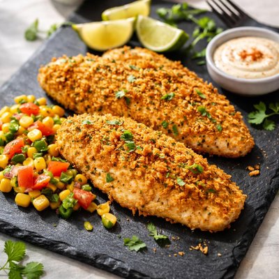 Sea cuisine tortilla crusted tilapia