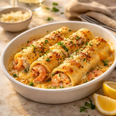 Seafood cannelloni