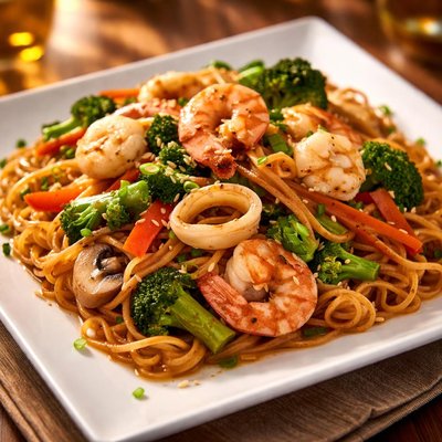 Seafood chow mein