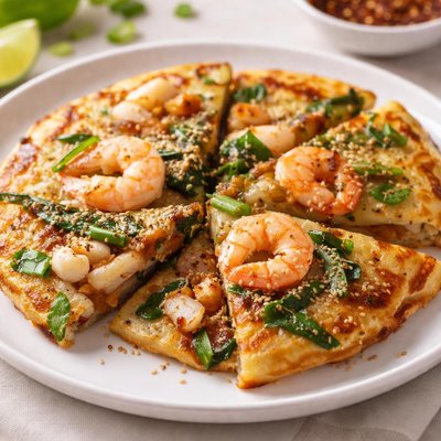 Seafood scallion pancake