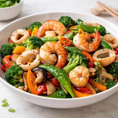 Seafood stir-fry