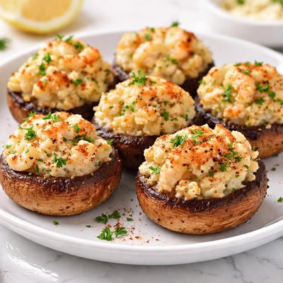 Seafood stuffed mushroom