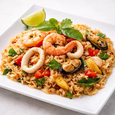Seafood thai rice