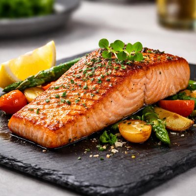 Seared north atlantic salmon