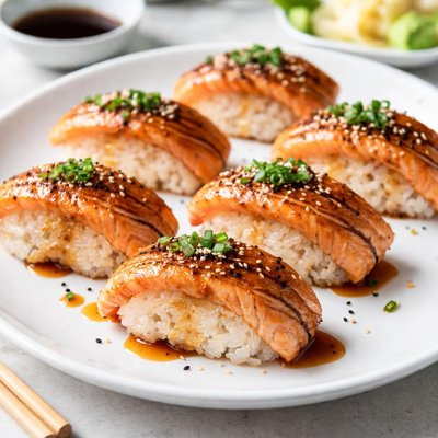 Seared salmon sushi