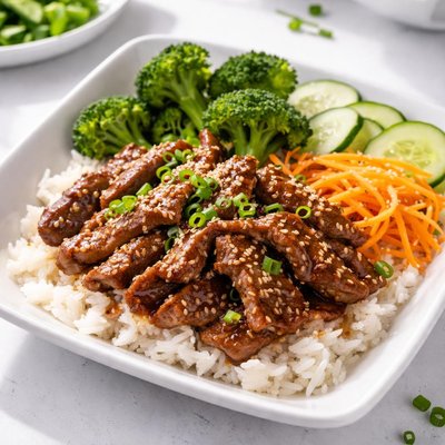 Seasame soy beef bowls