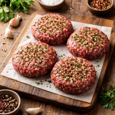 Patties di manzo conditi