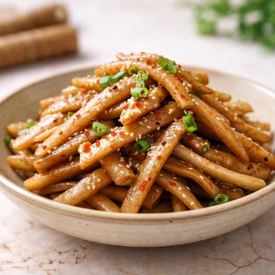 Seasoned burdock root