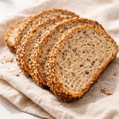 Seeded bread slices