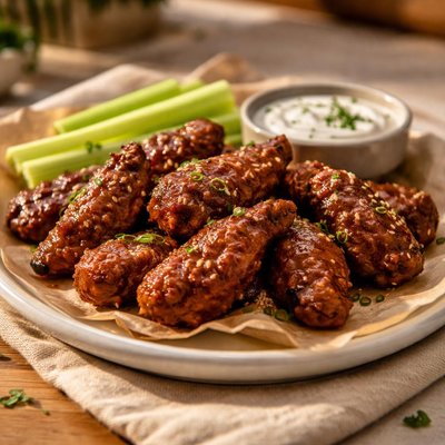 Seitan vegan bbq wings
