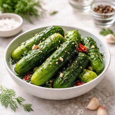 Semi pickled cucumbers