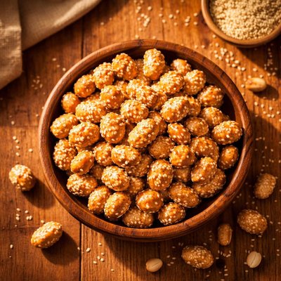 Sesame coated peanuts