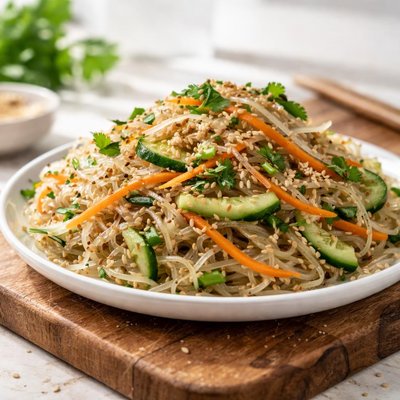 Fideos de sésamo con algas