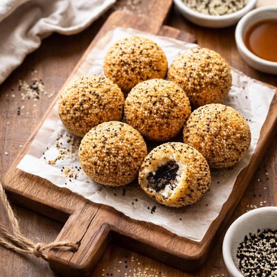 Sesame rice balls