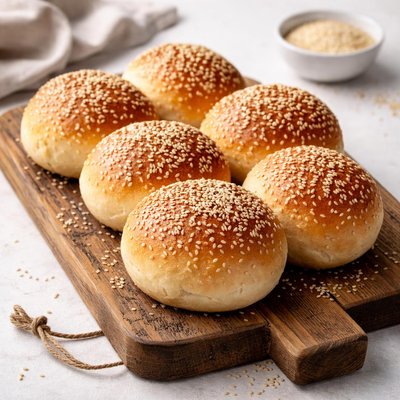 Sesame seed bread rolls