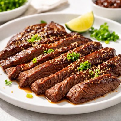 Sesame teriyaki beef skirt steak