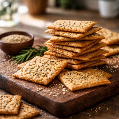 Sesame wheat crackers