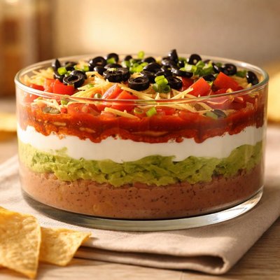 Seven layer bean dip
