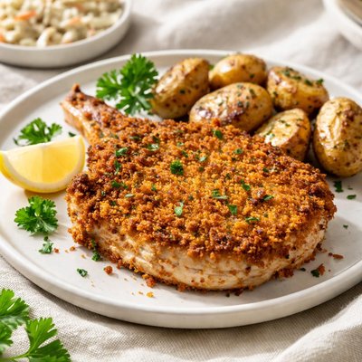 Shake and bake pork chop