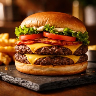 摇滚屋奶酪汉堡双层