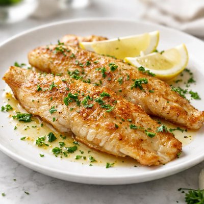 Shallow fried white fish