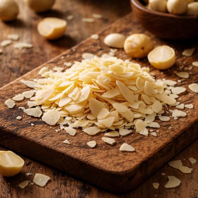 Shaved macadamia nuts