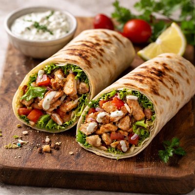 Shawarma chicken wrap