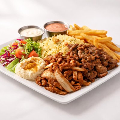 Plato mixto de shawarma