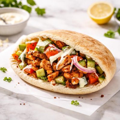 Shawarma pita sandwich