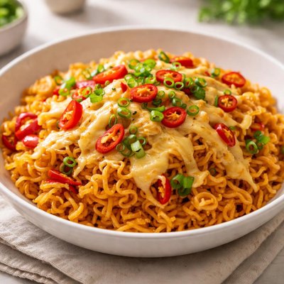 Shin ramyun stir fried with cheese