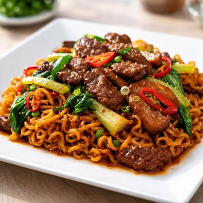 Shin spicy beef stir fry