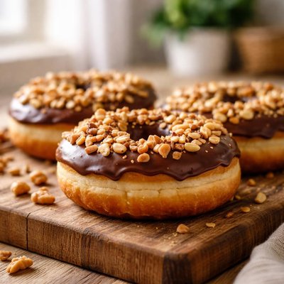 Shipley chocolate iced with nuts