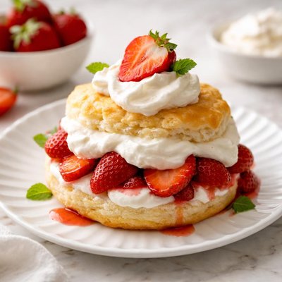 Shortcake with whipped cream
