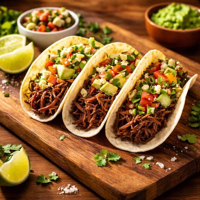 Shredded beef soft taco