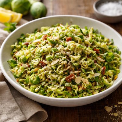 切丝的Brussel豆腐菜