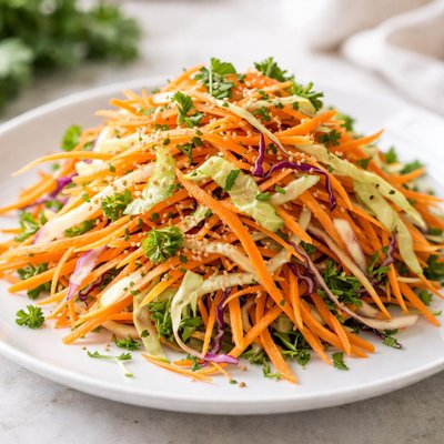 Ensalada de zanahoria y repollo rallado