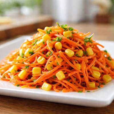 Shredded carrots with corn
