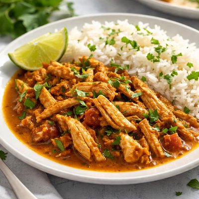 Shredded chicken curry