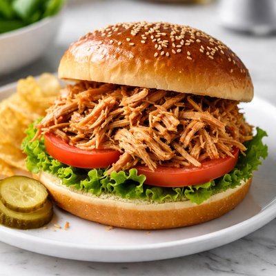 Shredded chicken sandwich