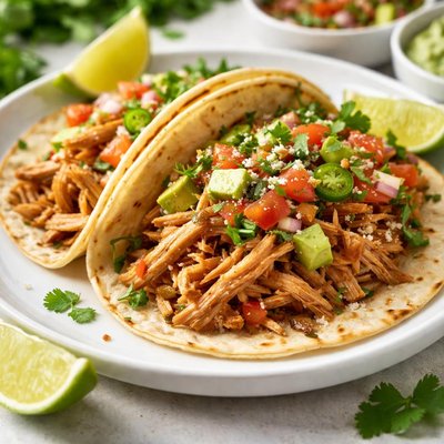 Shredded chicken taco