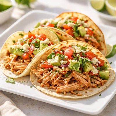 Shredded chicken tacos